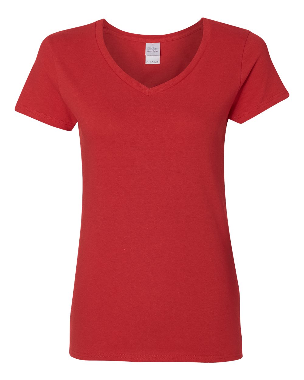 Red Gildan 5V00L women's V-neck t-shirt
