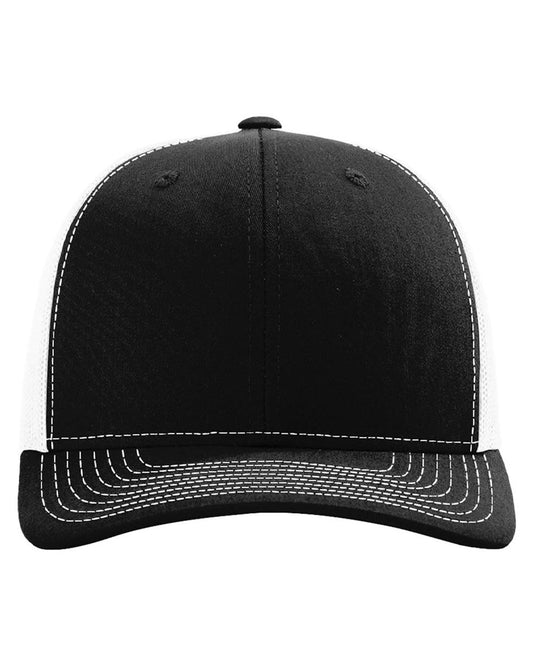 Black and white Richardson 112 snapback trucker hat