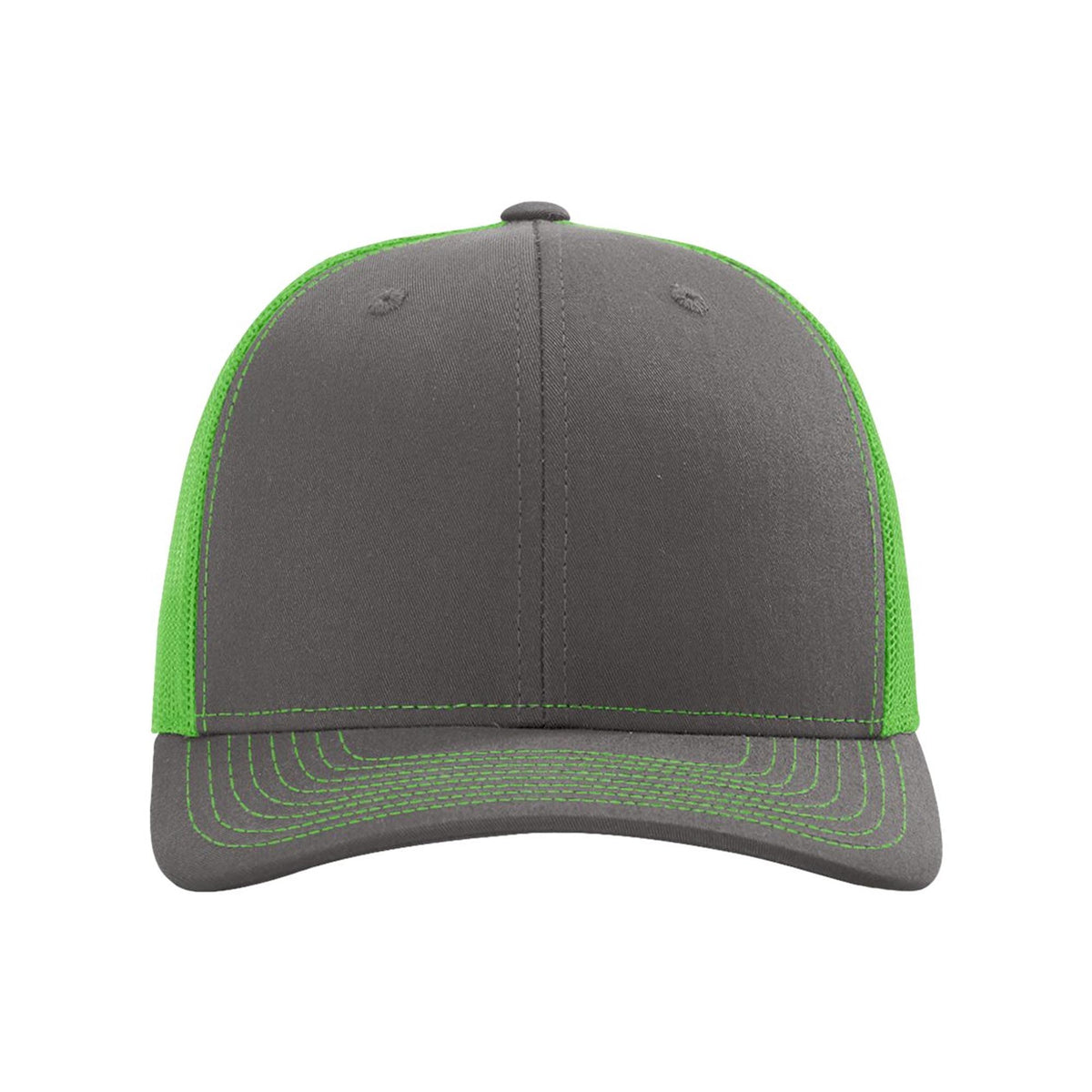 Charcoal neon green Richardson 112 trucker hat