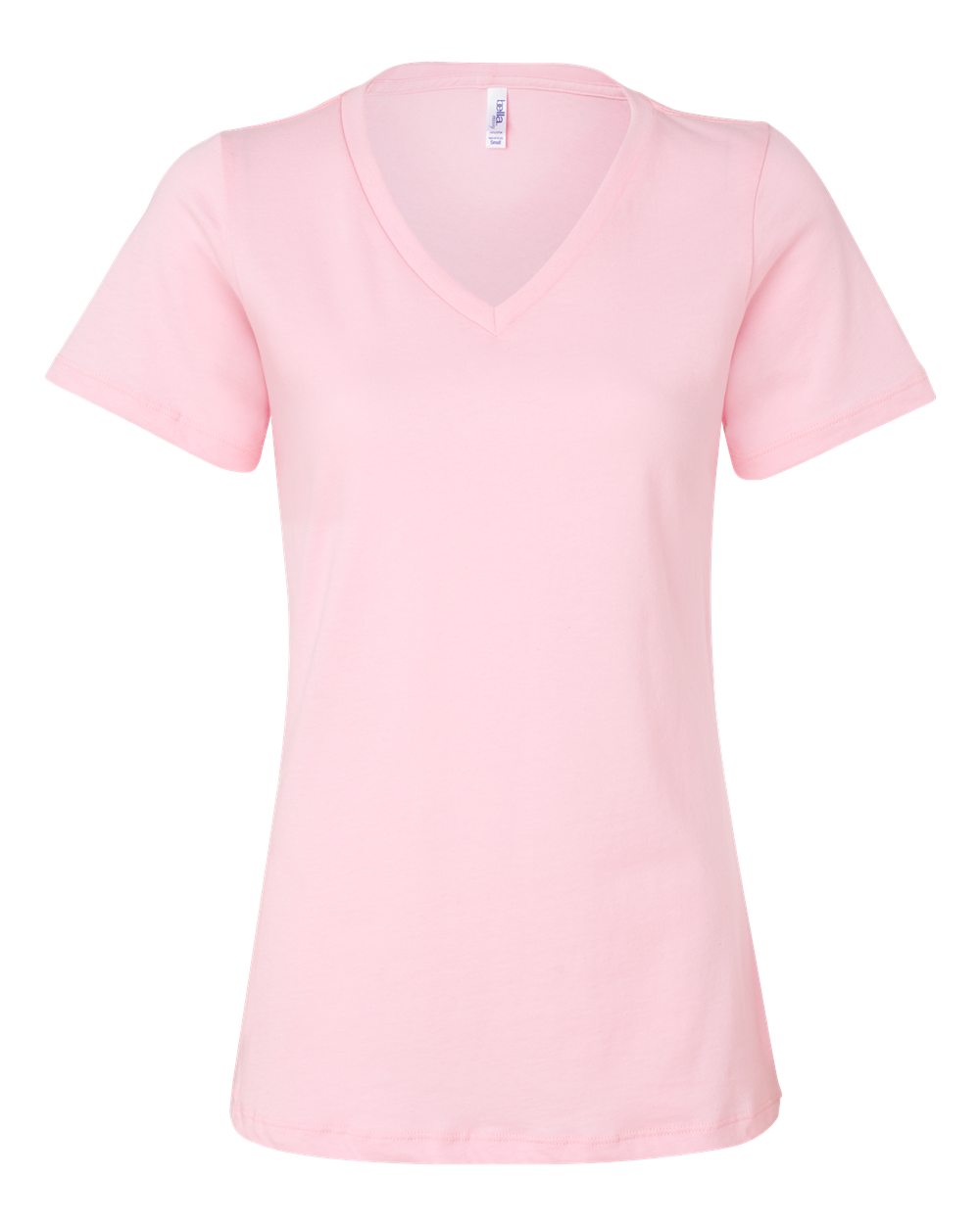 Pink BELLA+CANVAS 6405 women's relaxed V-neck t-shirt