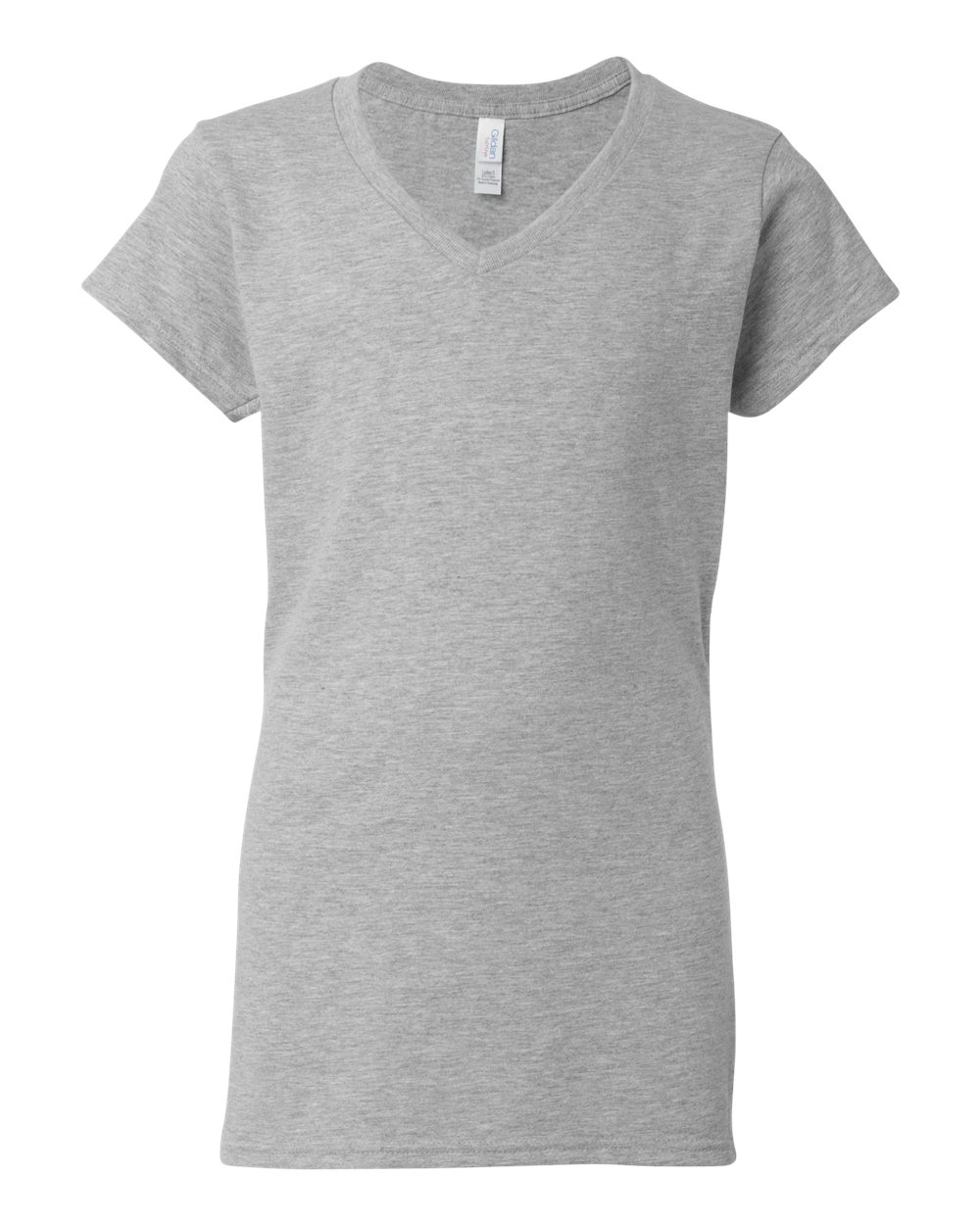 Sport grey Gildan Softstyle 64V00L women's V-neck t-shirt