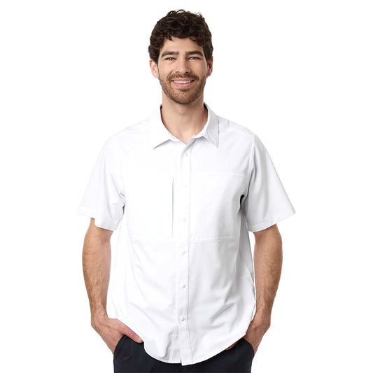 White CORE365 CE520 UltraUVP short sleeve staff shirt