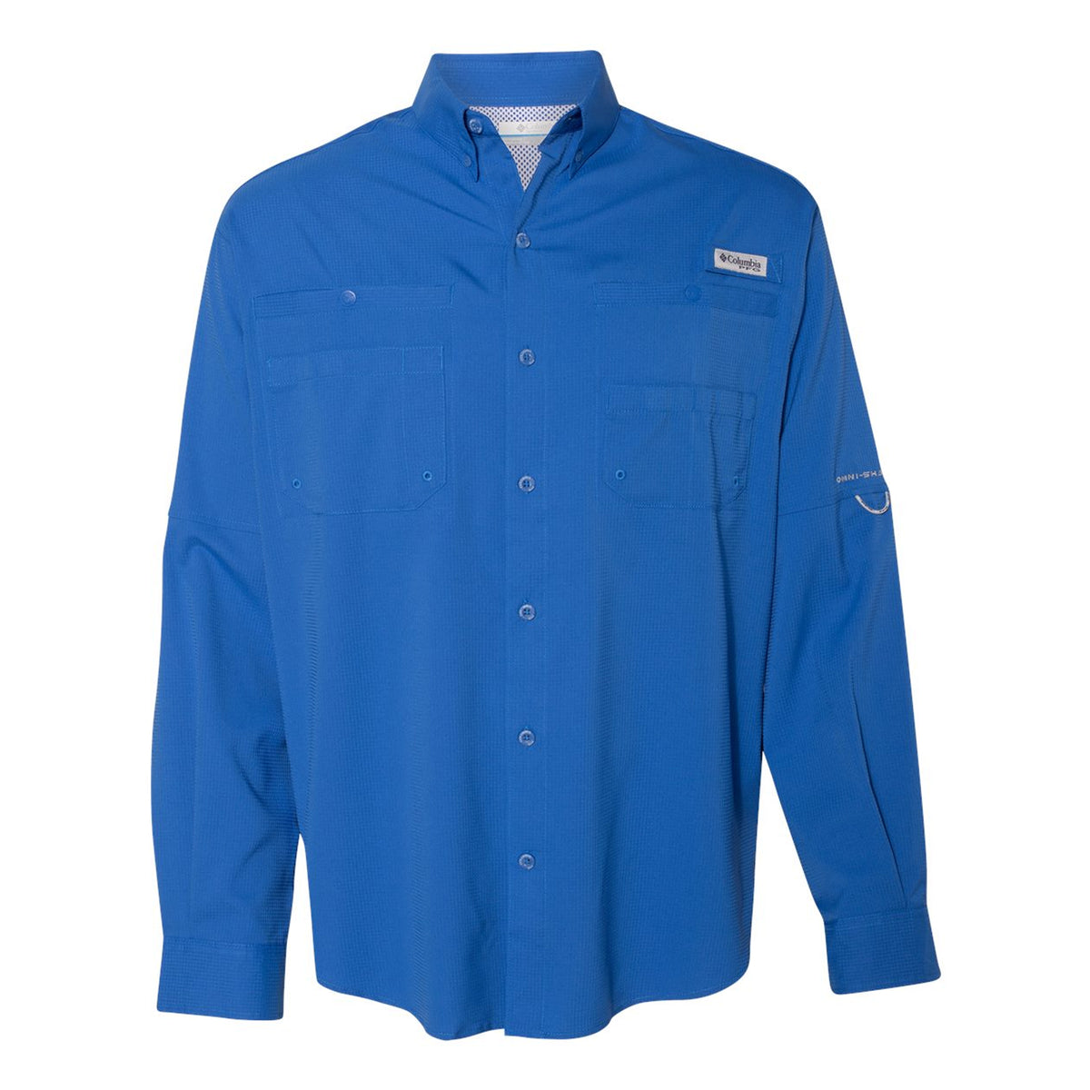 Vivid blue Columbia PFG Tamiami II long sleeve shirt