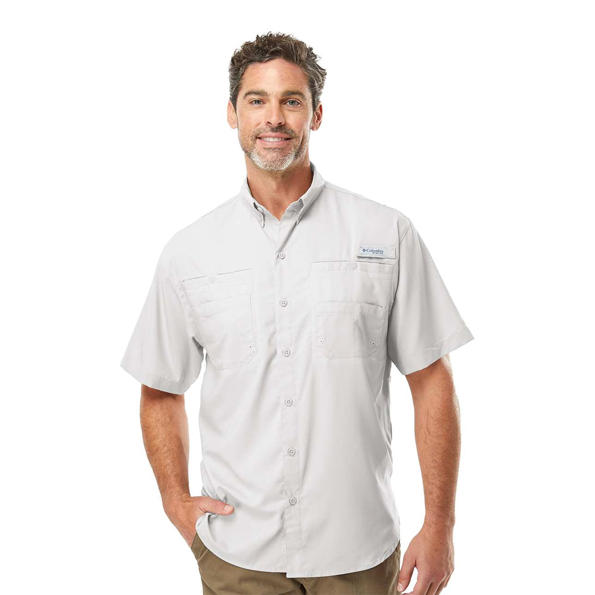Cool grey Columbia PFG Tamiami II short sleeve shirt 212468