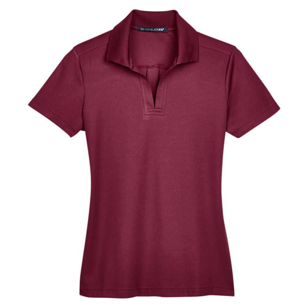 Burgundy Devon & Jones DG20W women's polo