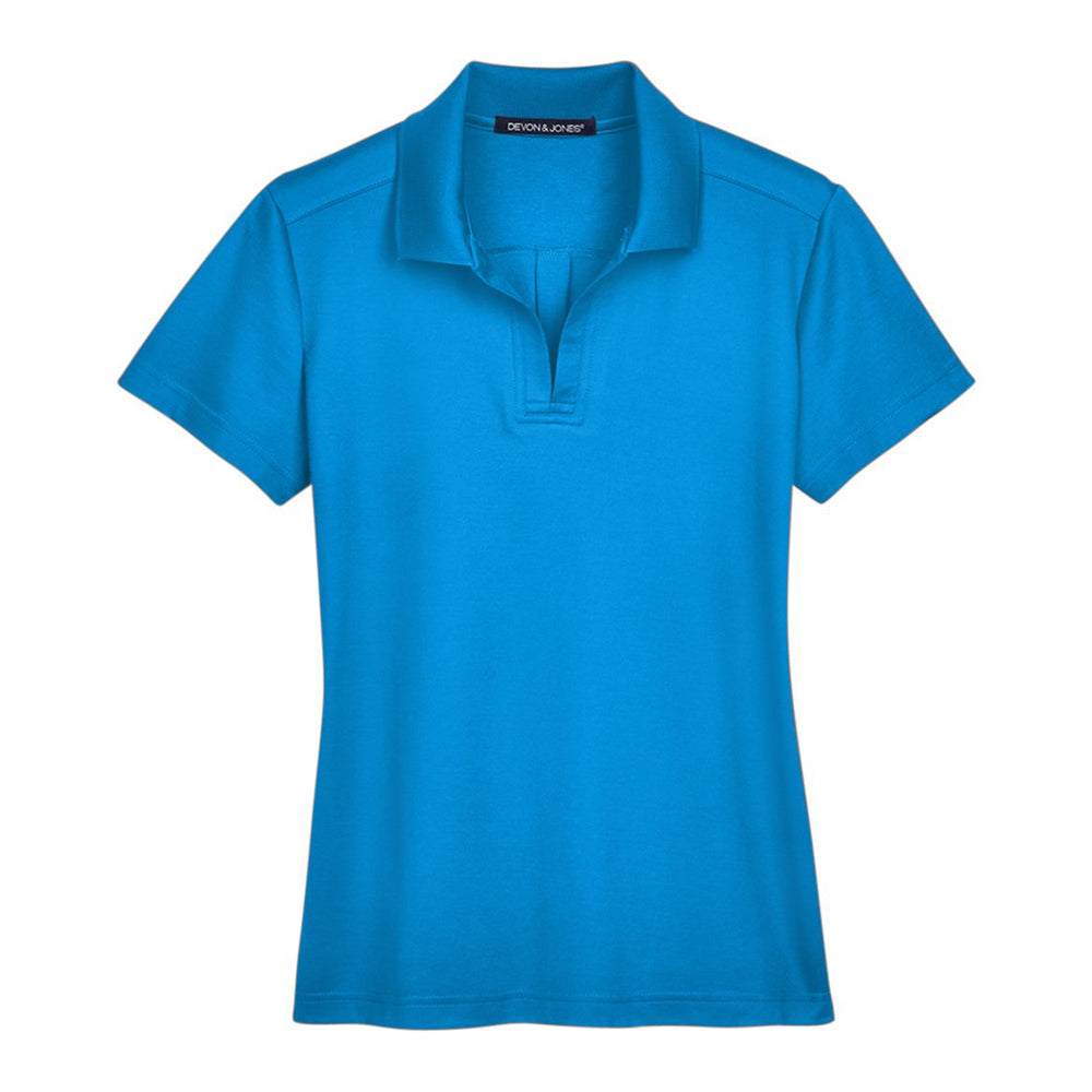 Ocean blue Devon & Jones DG20W women's polo