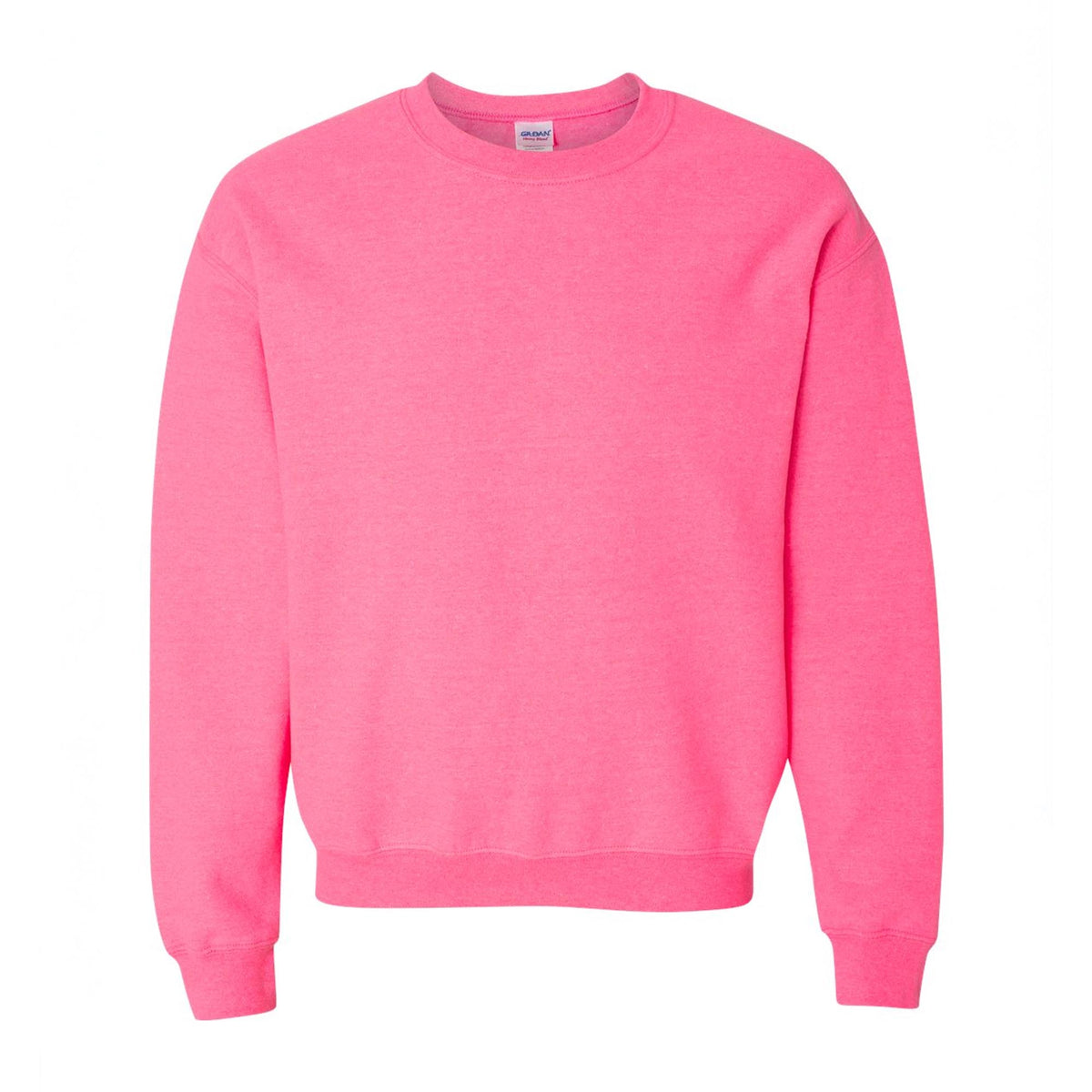 Safety pink Gildan 18000 Heavy Blend crewneck sweatshirt