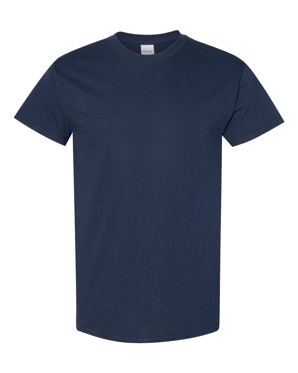 Navy blue t-shirt on a white background