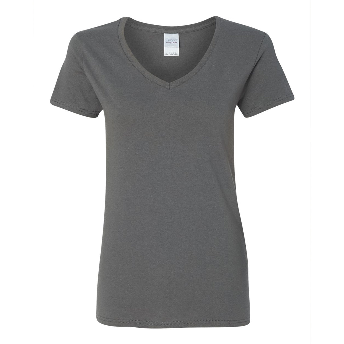 Charcoal Gildan 5V00L women's V-neck t-shirt