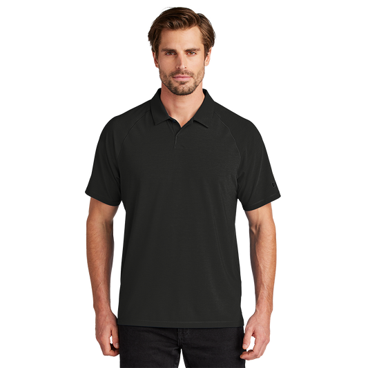 Model wearing a blacktop OGIO OG152 Motion polo