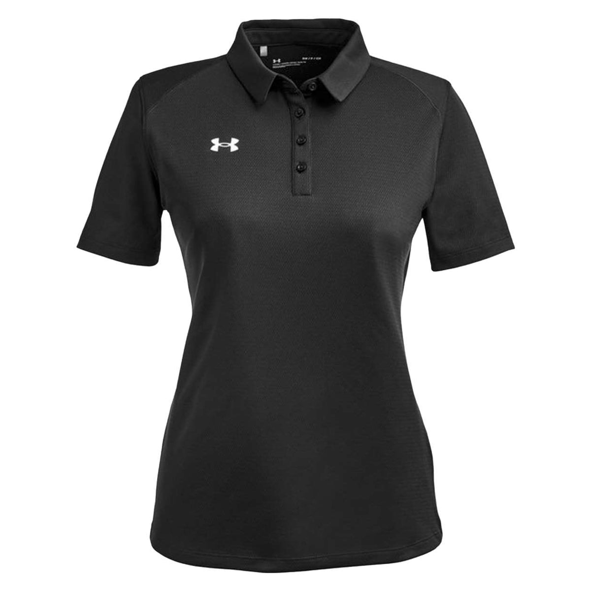 Black and white Under Armour women's Tech polo