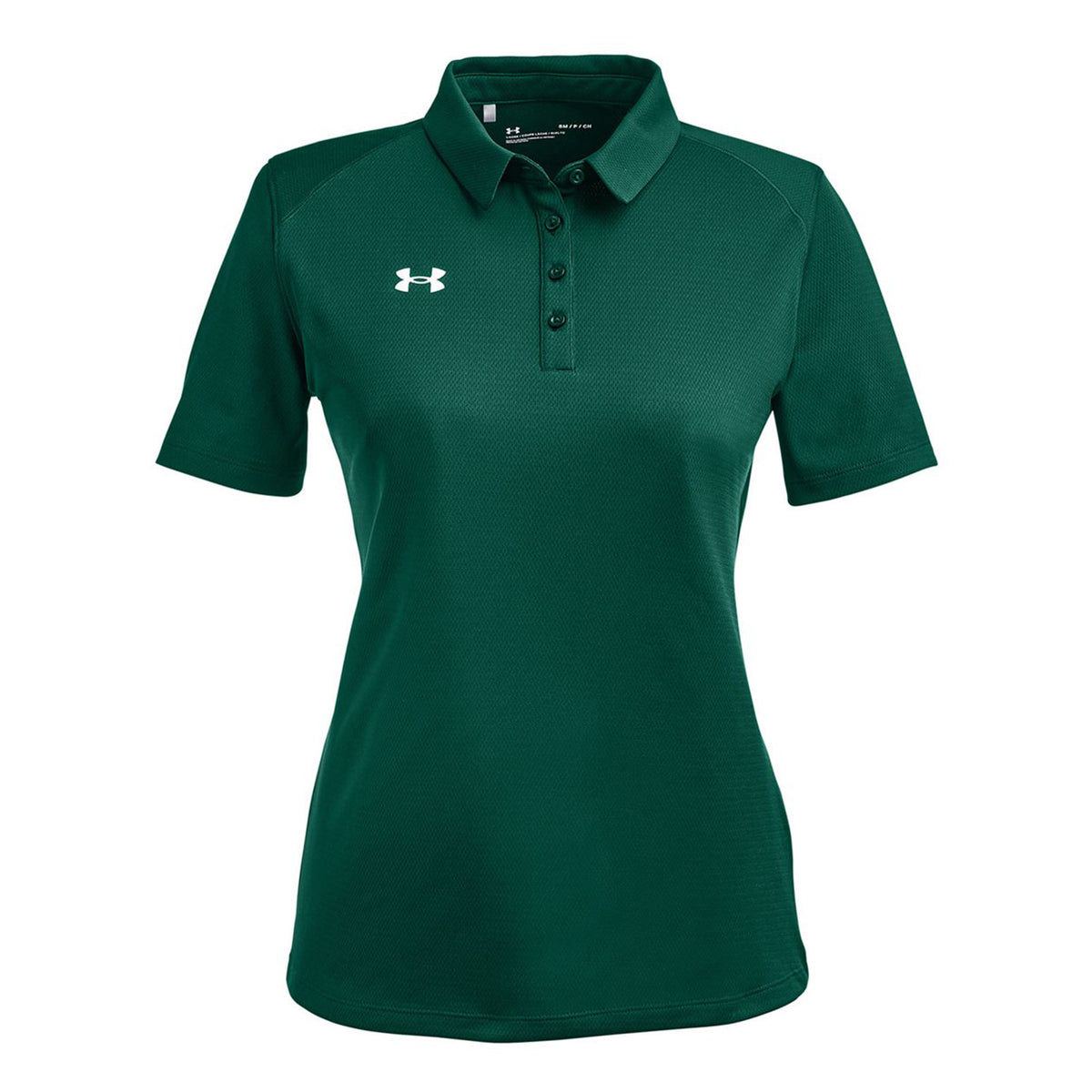 Forest green and white Under Armour women's Tech polo
